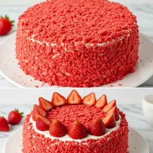 step by step Strawberry Crunch Cake Recipe's