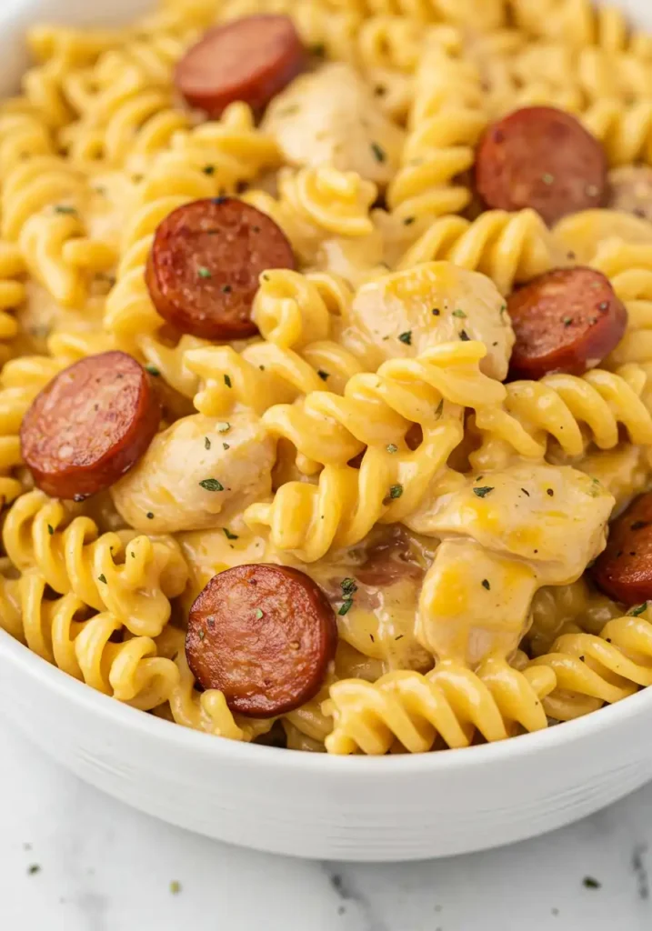Easy Smoky Cheddar Ranch Chicken & Beef Sausage Pasta 2 Creamy Smoky Cheddar Ranch Chicken & Beef Sausage Pasta Ready in 30 Minutes
