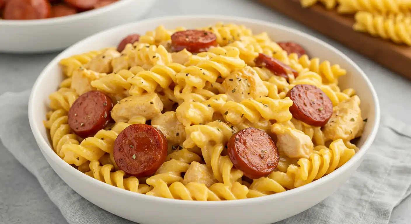 Smoky Cheddar Ranch Chicken & Beef Sausage Pasta: The Ultimate One-Pot Comfort Meal