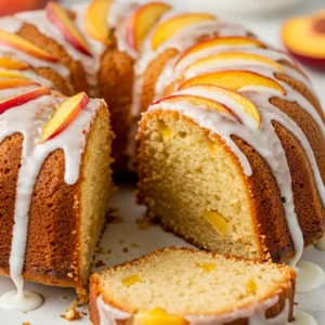 Peach Buttermilk Pound Cake Delight: Irresistible Bliss 3 Golden Perfection: Homemade Peach Buttermilk Pound Cake Delight