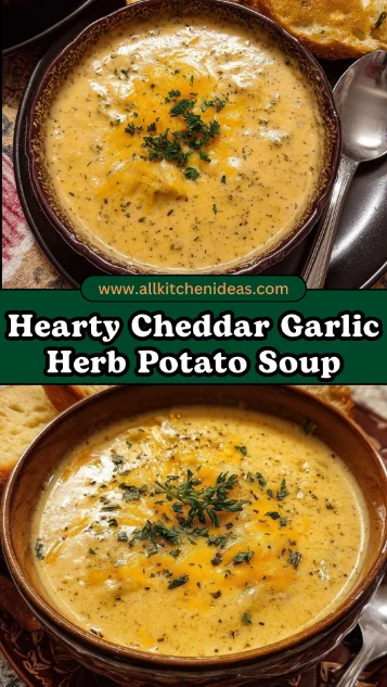 Hearty Cheddar Garlic Herb Potato Soup 2 Easy Hearty Cheddar Garlic Herb Potato Soup