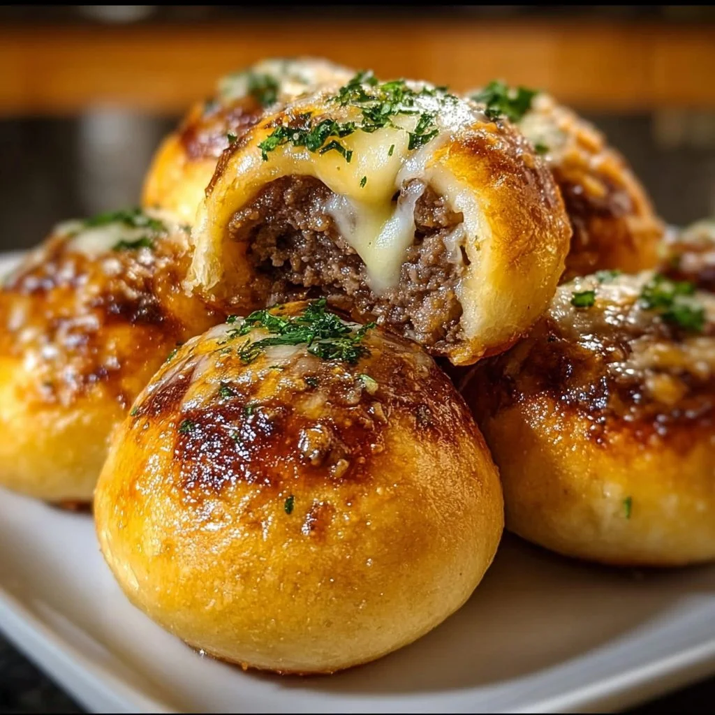 Garlic Parmesan Cheeseburger Bombs