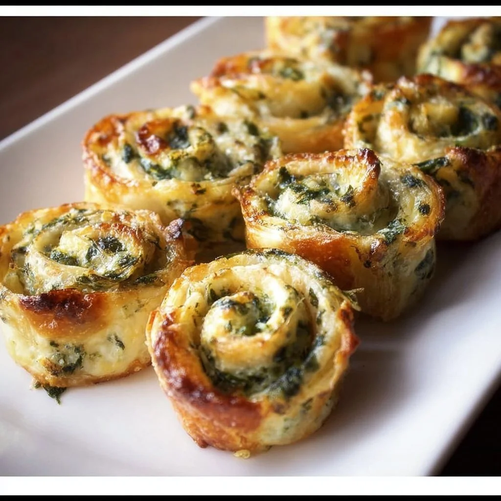 Spinach Dip in Bite-Sized Pinwheels