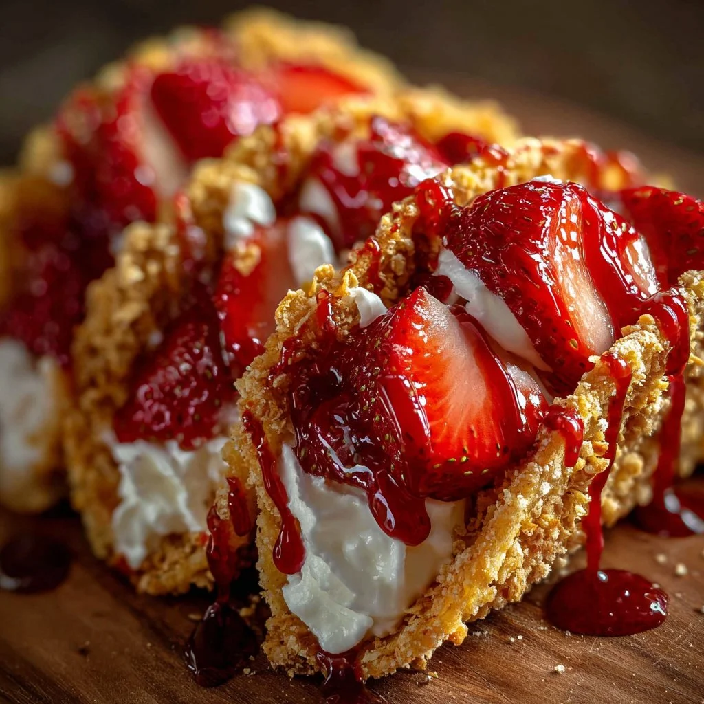Strawberry Crunch Cheesecake Tacos