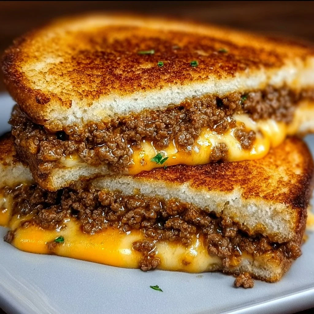 Ultimate Cheesy Ground Beef Melt 1 Ultimate Cheesy Ground Beef Melt with gooey cheese and seasoned beef