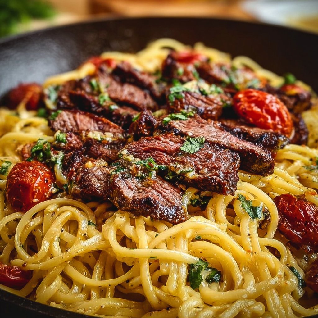 One-Pan Spicy Honey Garlic Steak Pasta