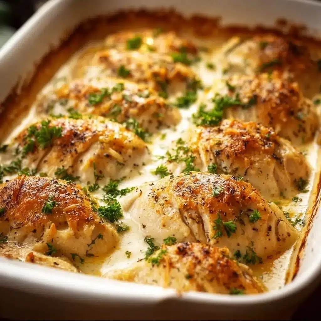 Baked Cream Cheese Chicken with herbs and spices on a plate