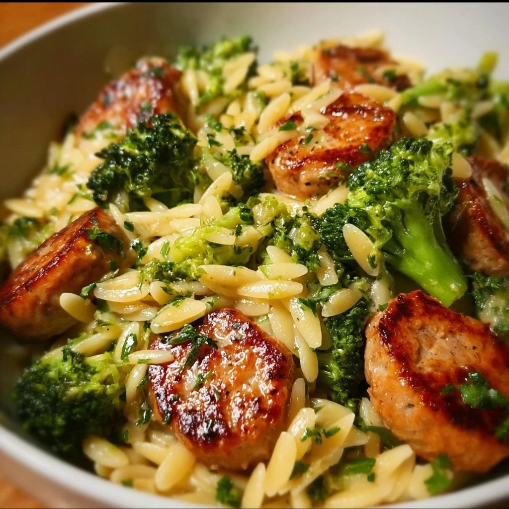Chicken Sausage and Broccoli Orzo