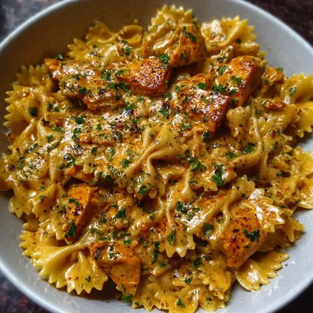 Delicious Cowboy Butter Chicken Pasta with creamy sauce and spices