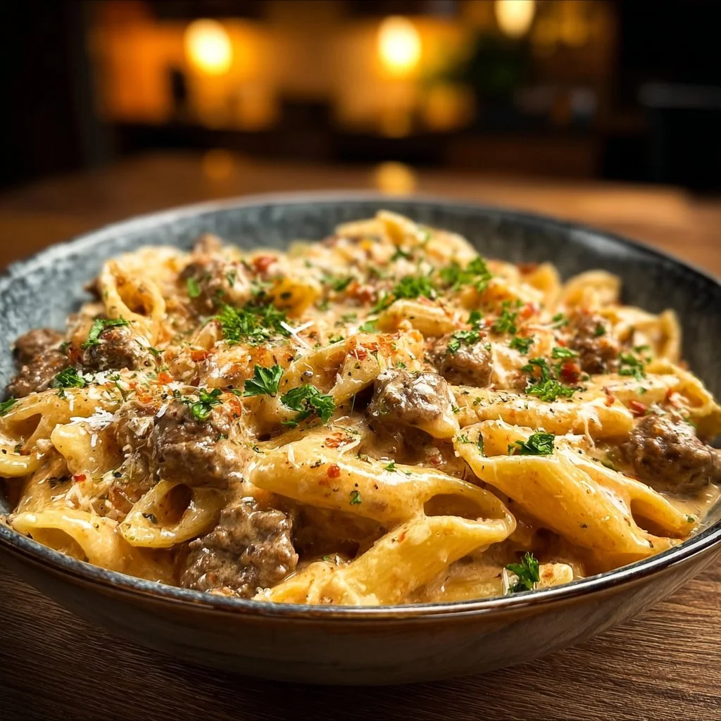 Creamy Beef Pasta 2 Creamy Beef Pasta