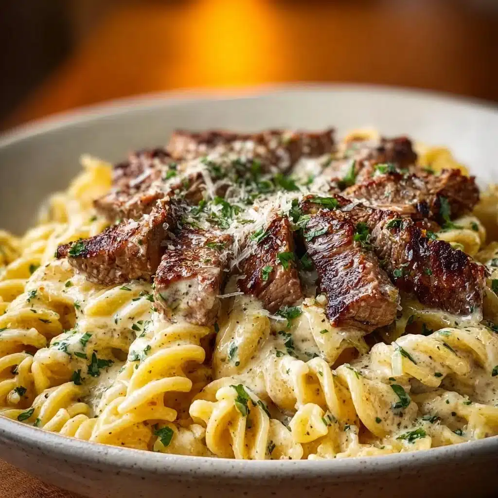 Creamy Steak Pasta Garlic
