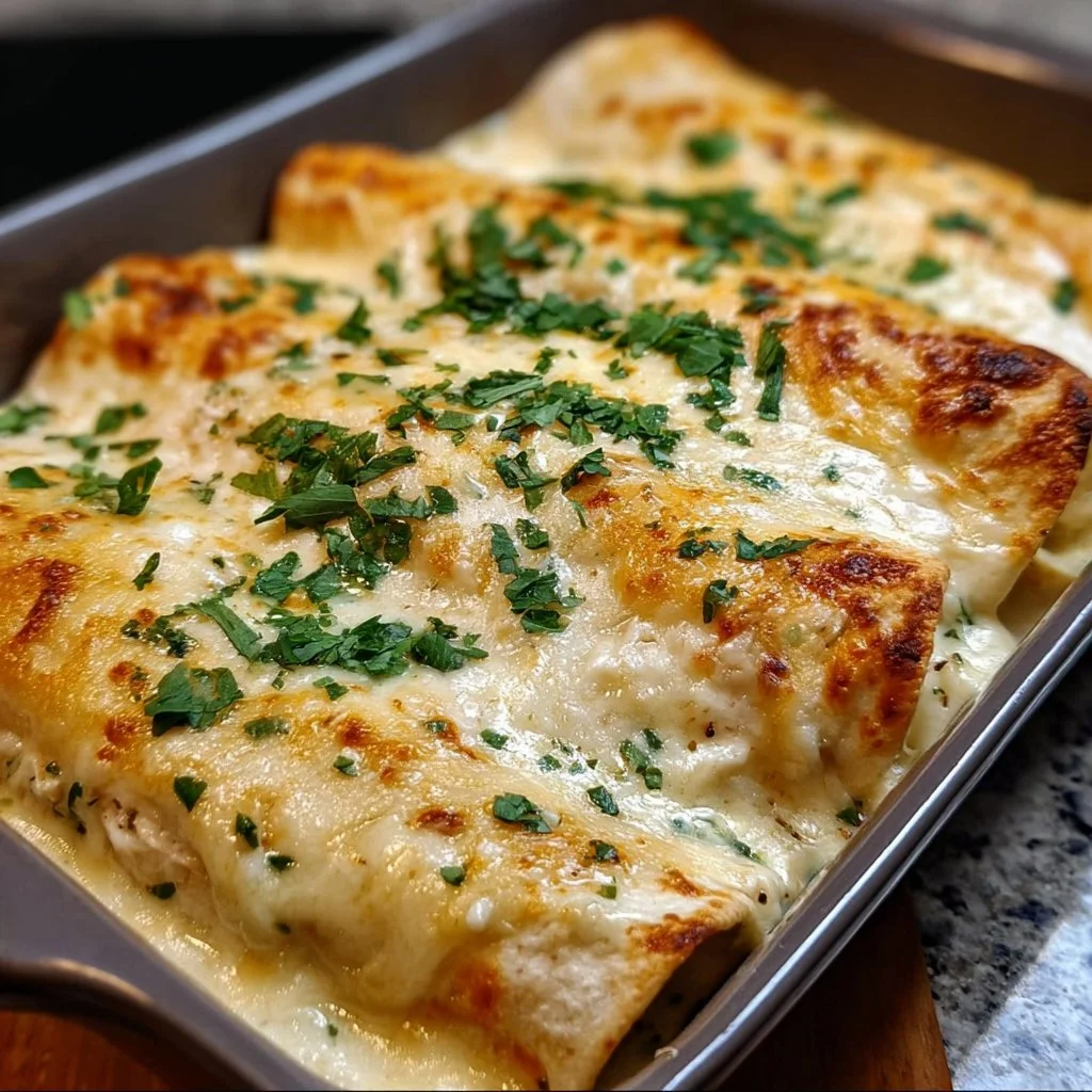 Creamy White Chicken Enchiladas