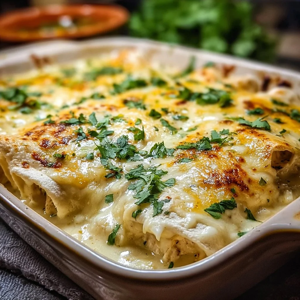 Creamy White Chicken Enchiladas