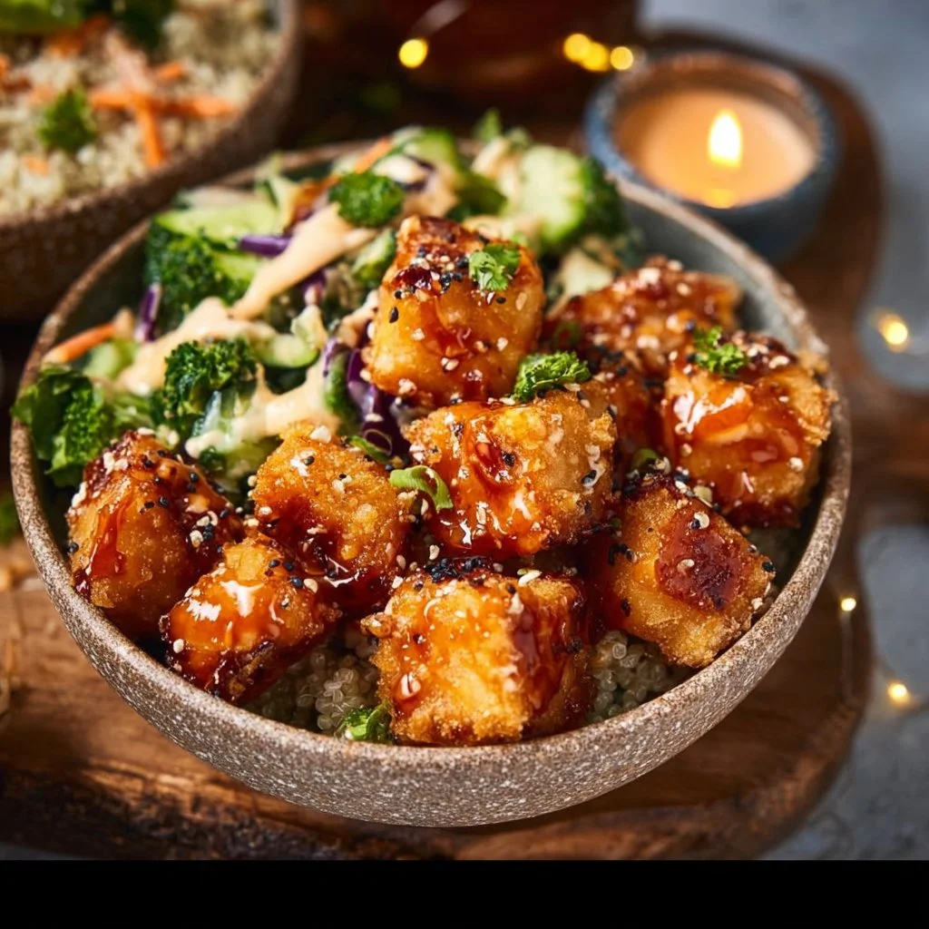 Crispy Bang Bang Salmon Bites Bowls