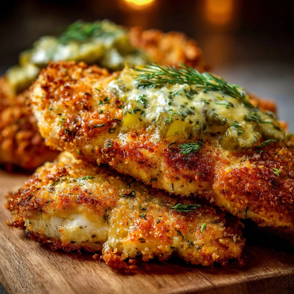Crispy Dill Pickle Parmesan Chicken