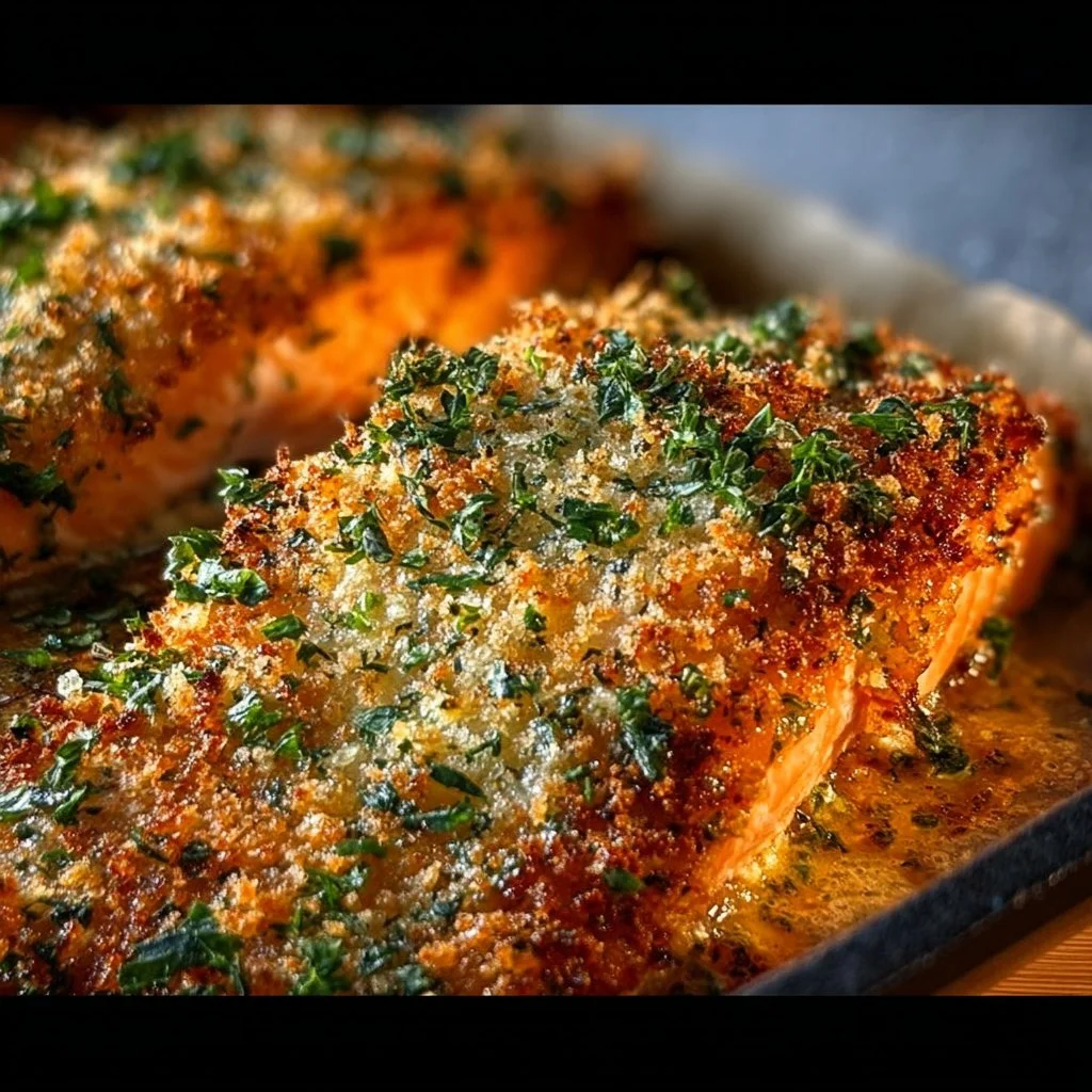 Crispy Parmesan Salmon Bake