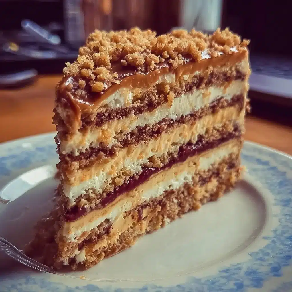 Deliciously layered multi-layer cake with rich frosting and colorful decoration