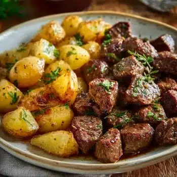 Garlic Butter Beef Bites with Potatoes 2 Garlic Butter Beef Bites with Potatoes