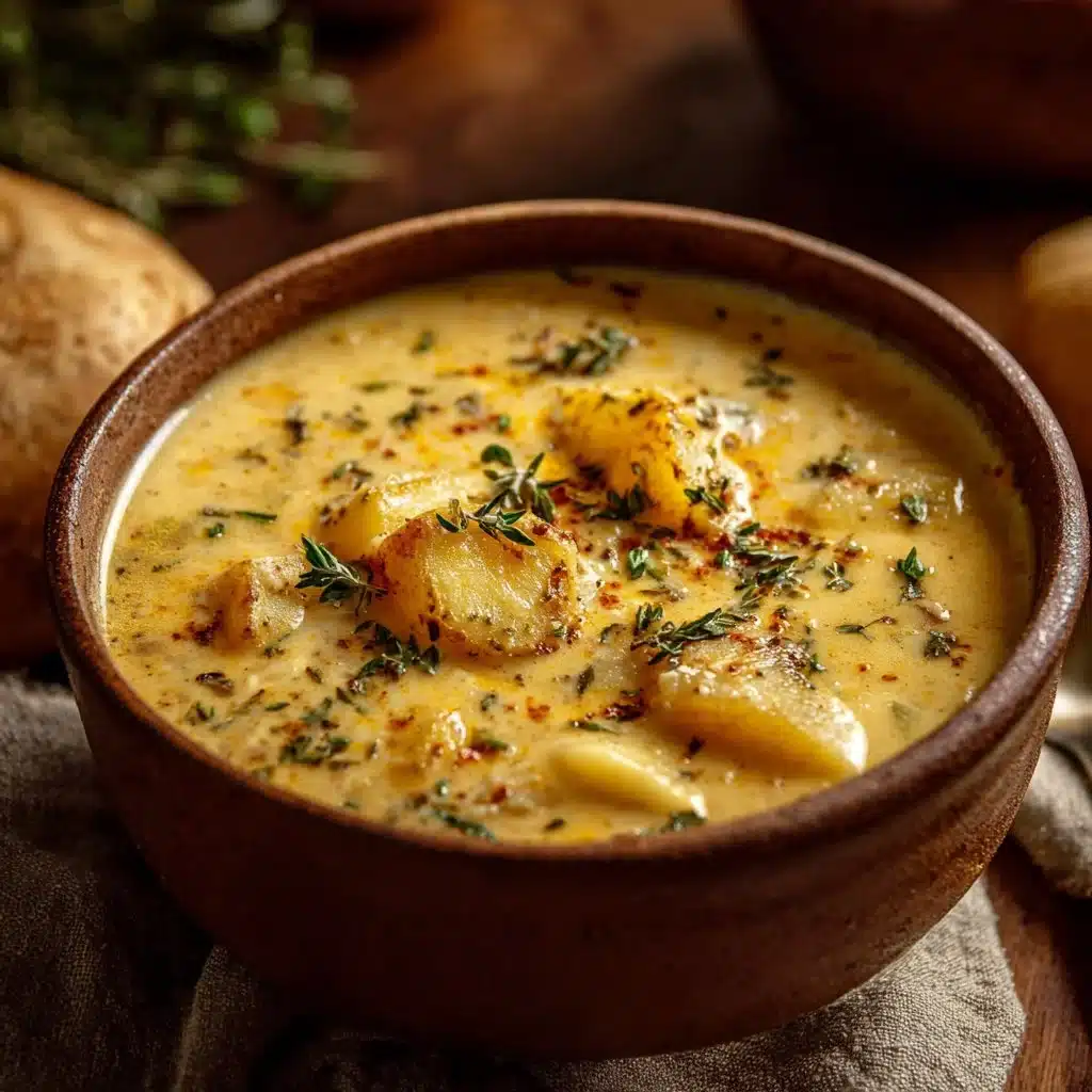 Hearty Cheddar Garlic Herb Potato Soup Recipe