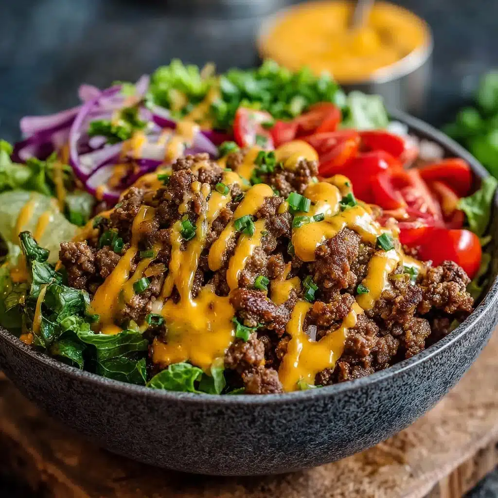 High-Protein Cheeseburger Bowls Recipe – Low-Carb Meal Prep with Ground Beef & Burger Sauce