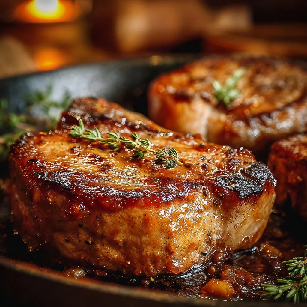 Homemade Apple Butter Pork Chops