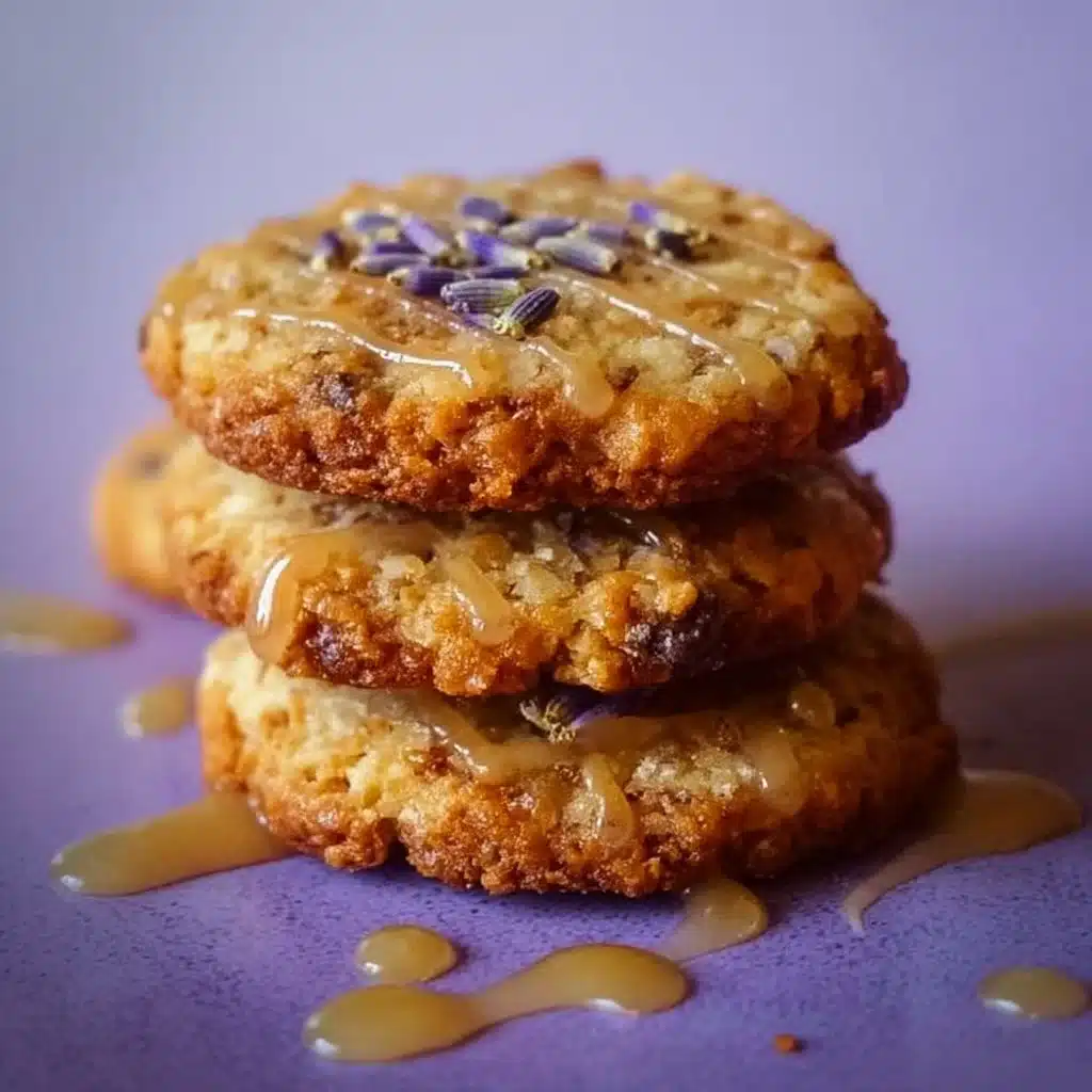 Lavender Honey Crunch Cookies with a crunchy texture and floral flavors