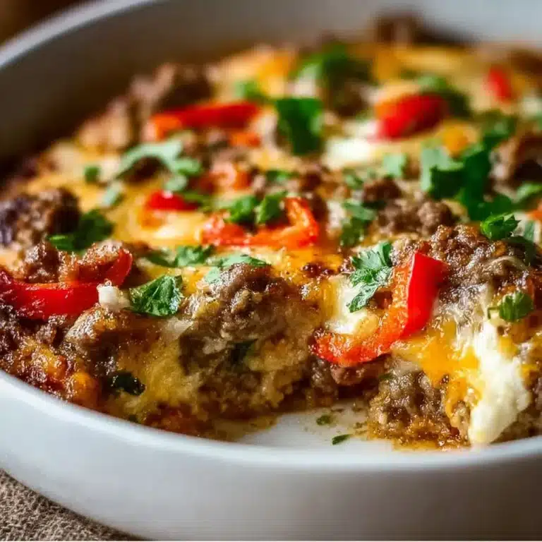 Low Carb Philly Cheesesteak Casserole