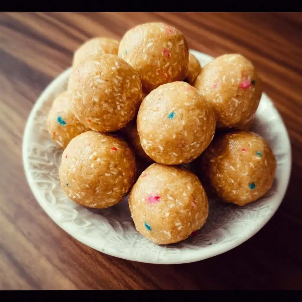 No Bake Cake Batter Protein Balls recipe with flavorful ingredients