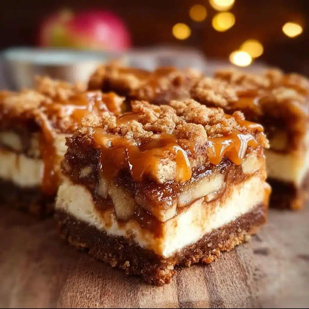 Salted Caramel Apple Cheesecake Crunch Bars