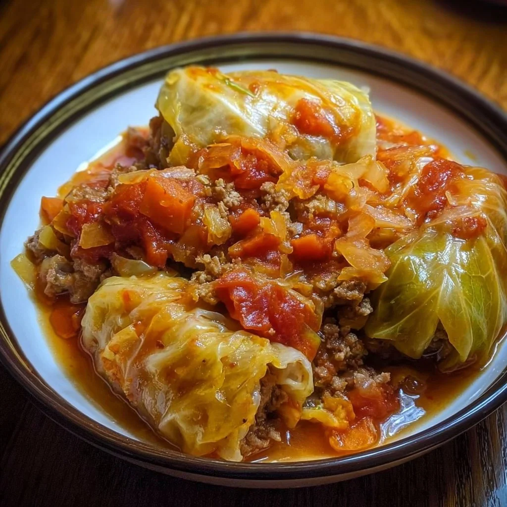 Slow Cooker Unstuffed Cabbage Rolls 3 Delicious Slow Cooker Unstuffed Cabbage Rolls served in a bowl.