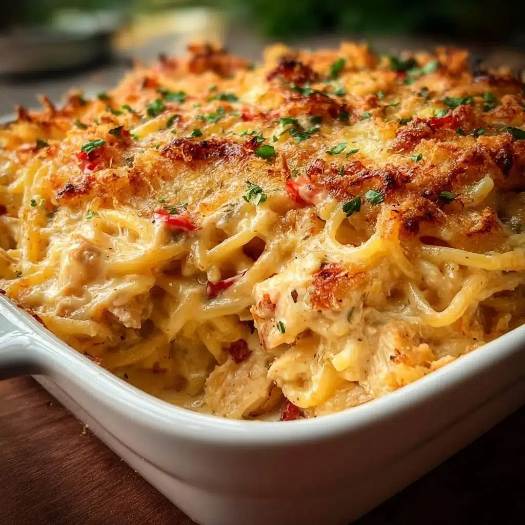 Spicy Southern Cheesy Chicken Spaghetti Casserole