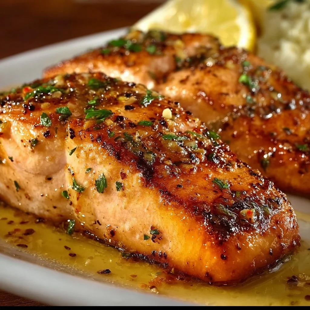 Grilled Texas Roadhouse salmon served with fresh sides