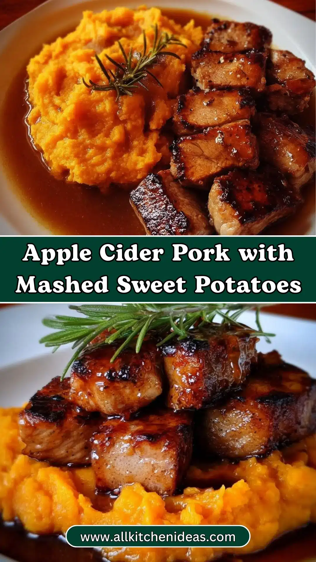 Apple Cider Pork with Mashed Sweet Potatoes