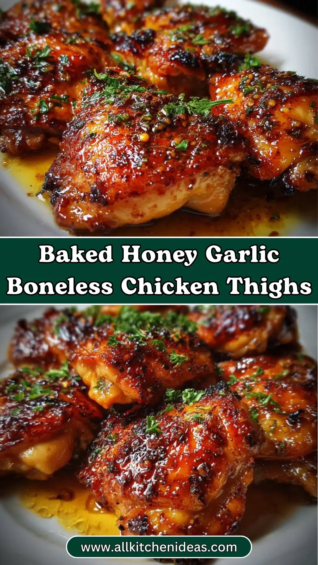 Baked Honey Garlic Boneless Chicken Thighs 2 Baked Honey Garlic Boneless Chicken Thighs