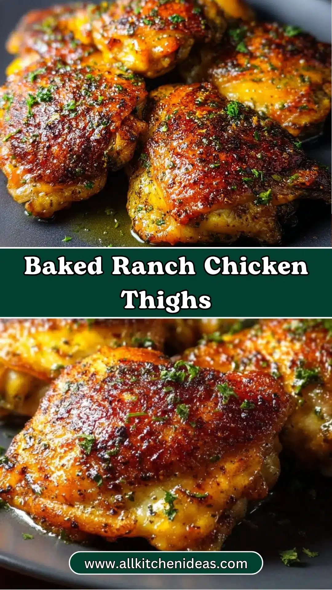 Baked Ranch Chicken Thighs 2 Baked Ranch Chicken Thighs