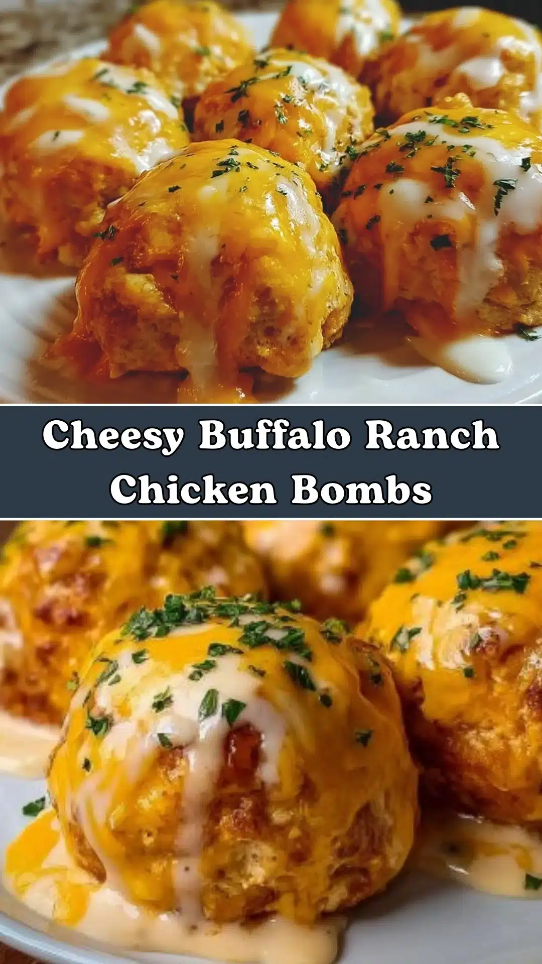 Cheesy Buffalo Ranch Chicken Bombs