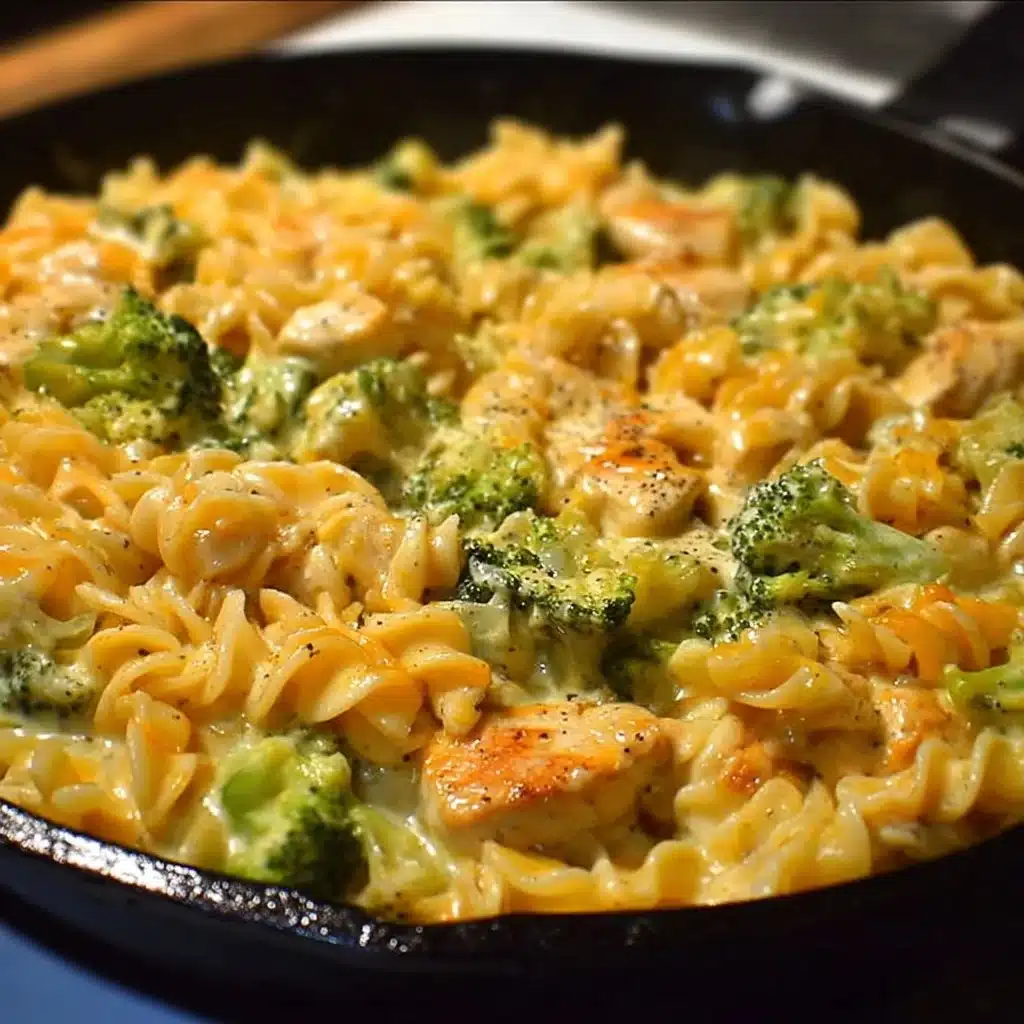Cheesy Ranch Chicken and Broccoli Pasta Skillet 3 Cheesy Ranch Chicken and Broccoli Pasta Skillet in a bowl