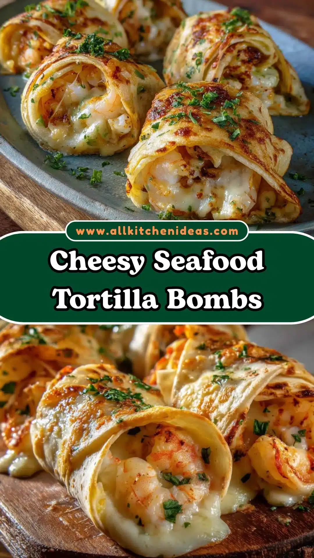 Cheesy Seafood Tortilla Bombs