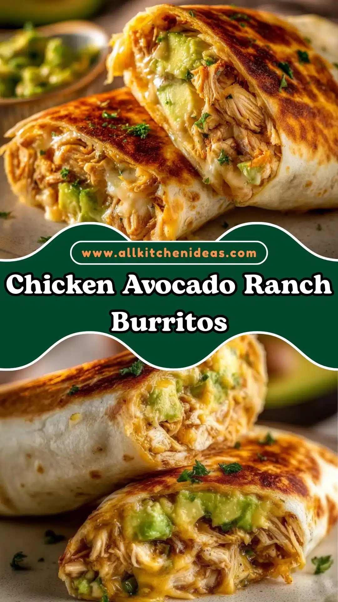 Chicken Avocado Ranch Burritos