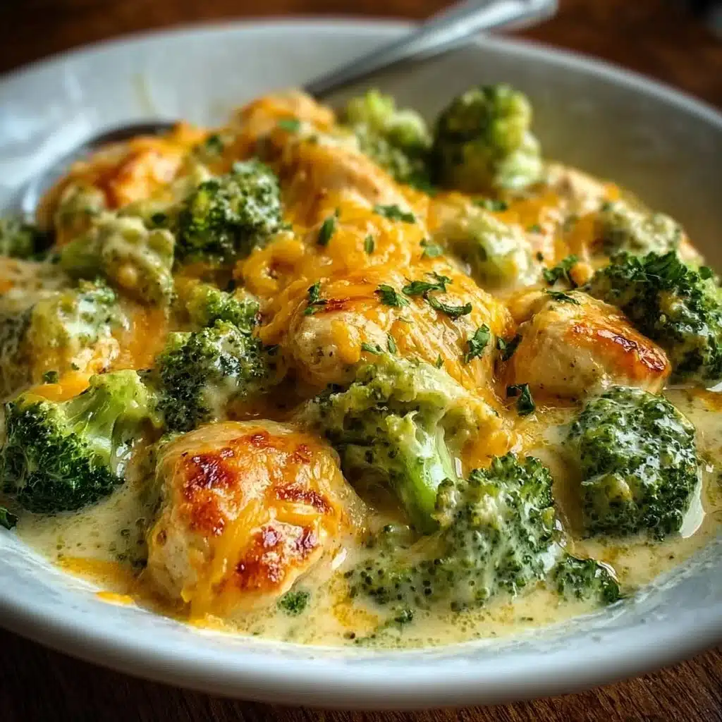 Comforting Crockpot Creamy Broccoli Cheddar Chicken Delight 3 Crockpot creamy broccoli cheddar chicken served in a bowl with fresh herbs.