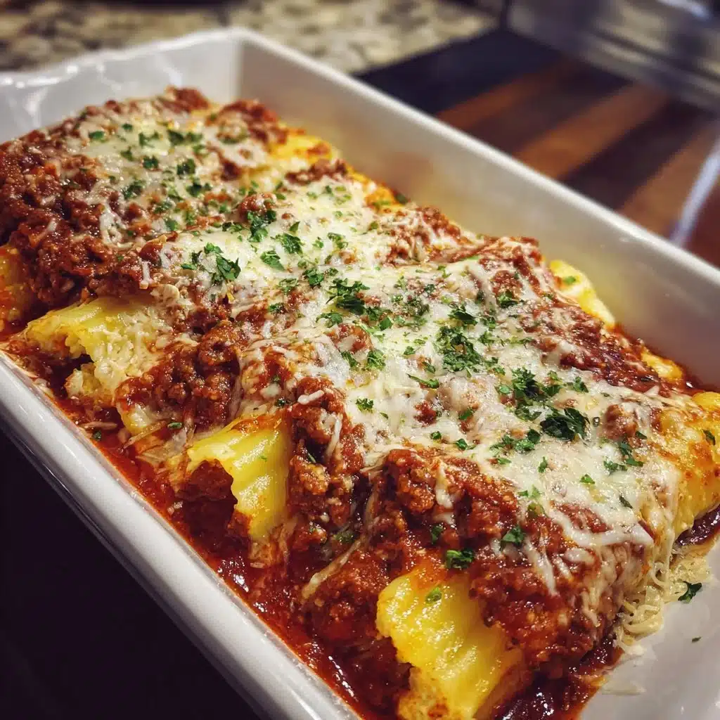Comforting Stuffed Manicotti Recipe with Easy Meat Sauce