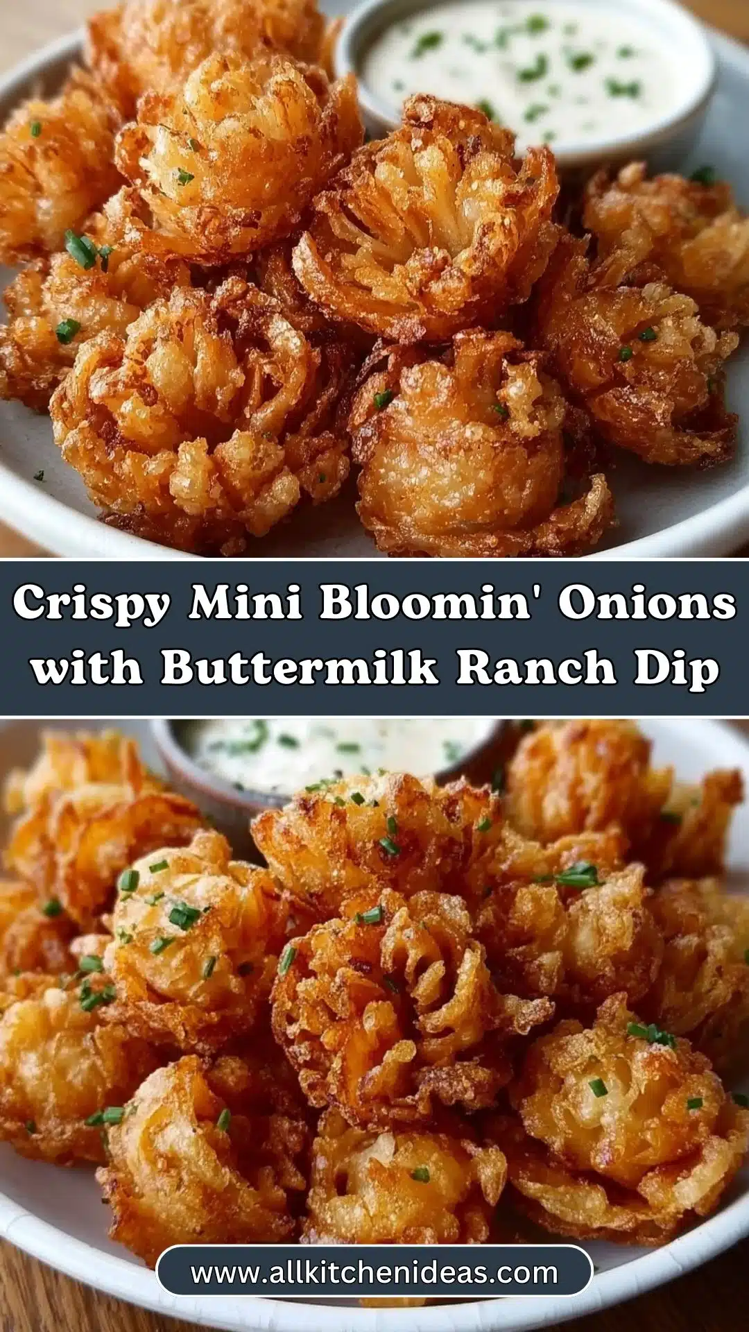 Crispy Mini Bloomin' Onions with Buttermilk Ranch Dip 2 Crispy Mini Bloomin' Onions with Buttermilk Ranch Dip