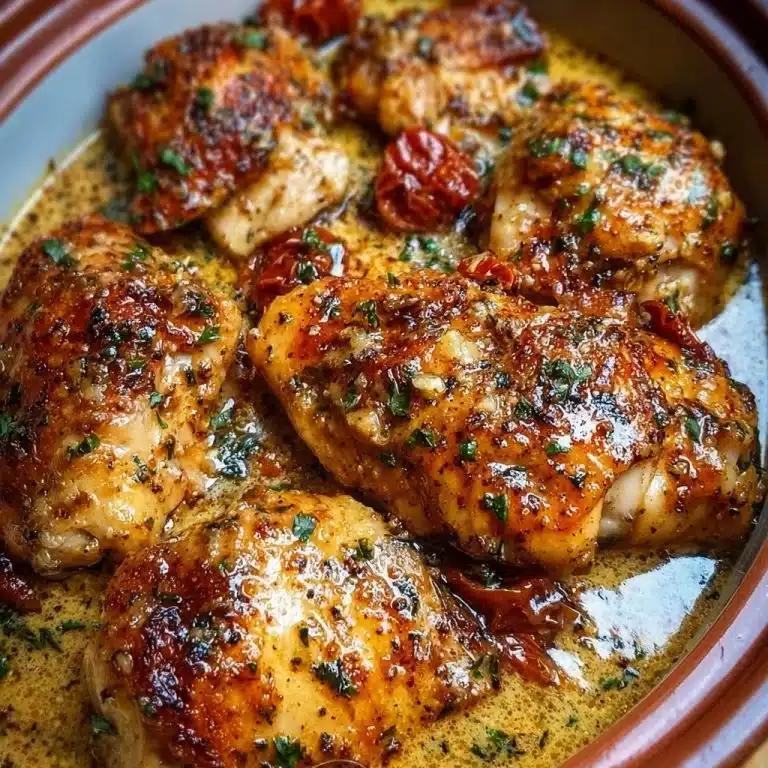 Crock Pot Marry Me Chicken Recipe 3 Delicious Crock Pot Marry Me Chicken served on a plate with herbs.