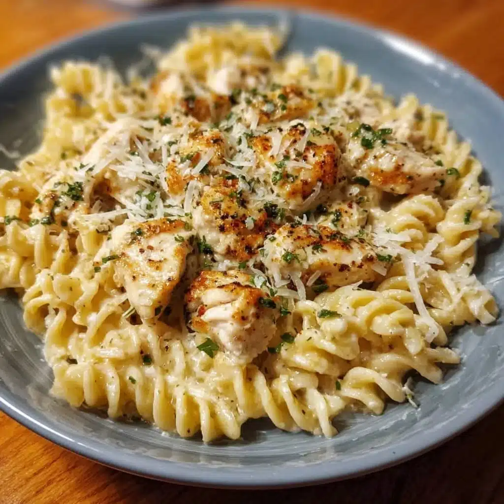 Crockpot Garlic Parmesan Chicken Pasta 3 Crockpot garlic parmesan chicken pasta in a creamy sauce with herbs