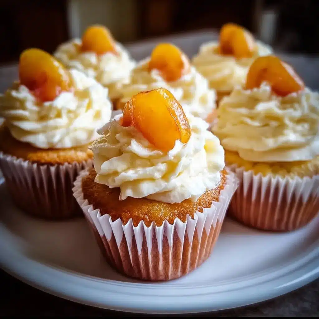 Delicious honey peach cream cheese cupcakes perfect for summer.