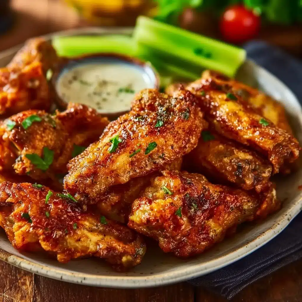 Extra crispy air fryer chicken wings without breading or frying