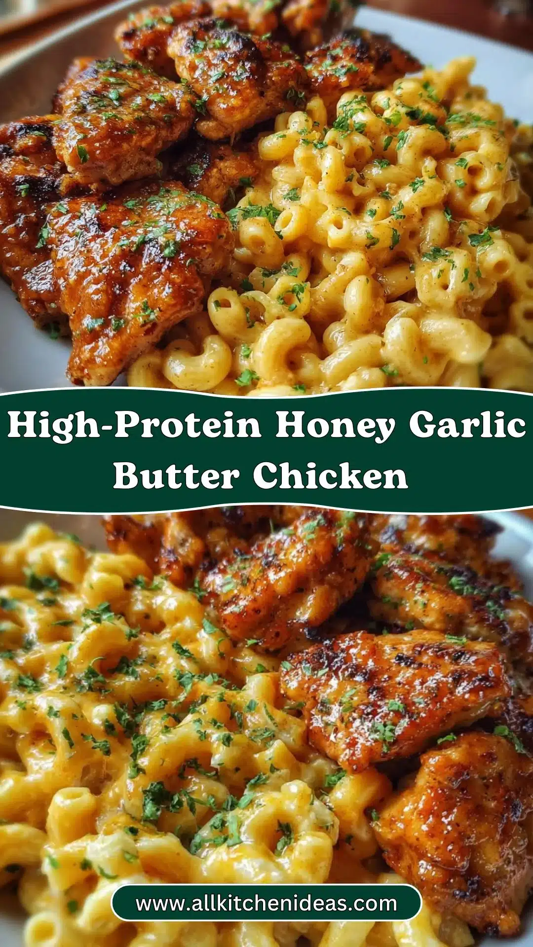 High-Protein Honey Garlic Butter Chicken with Mac & Cheese