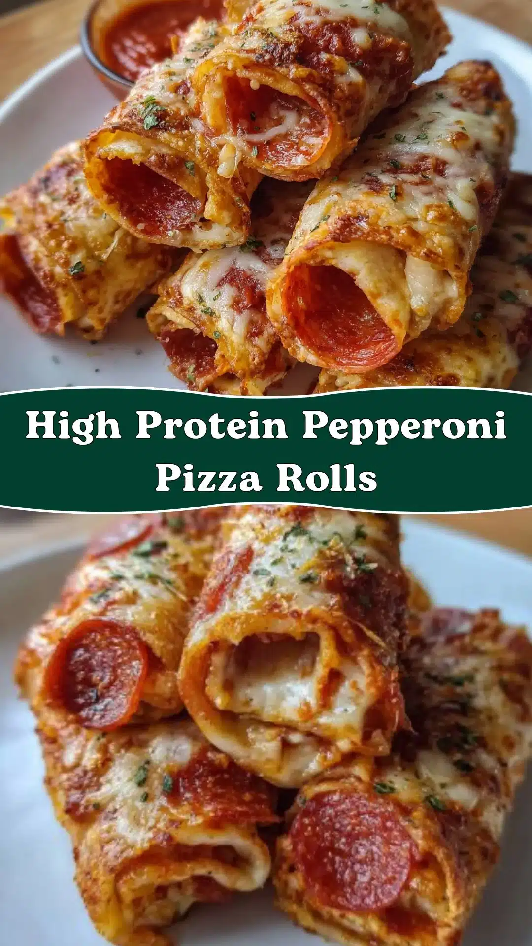 High Protein Pepperoni Pizza Rolls