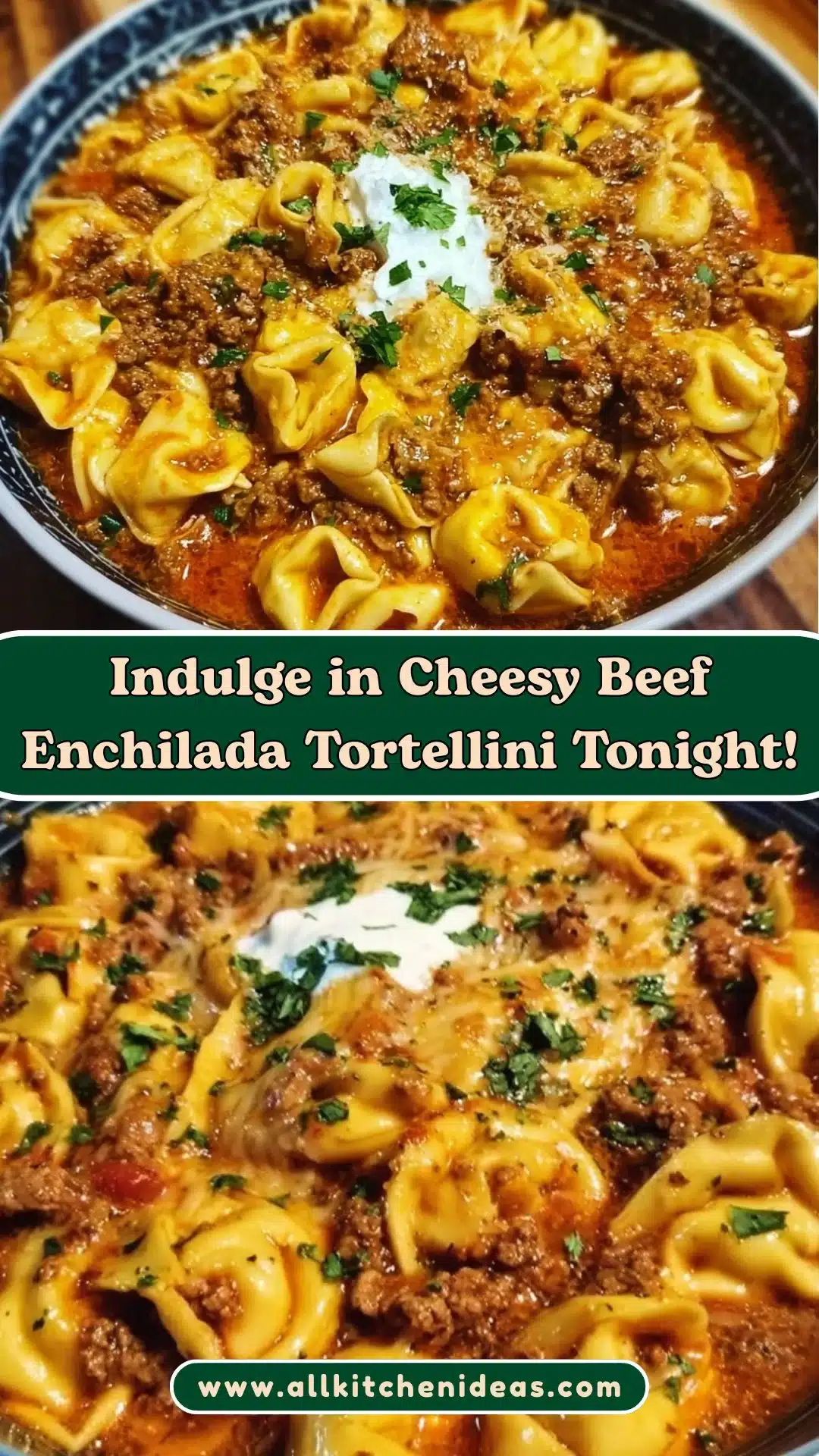 Indulge in Cheesy Beef Enchilada Tortellini Tonight!
