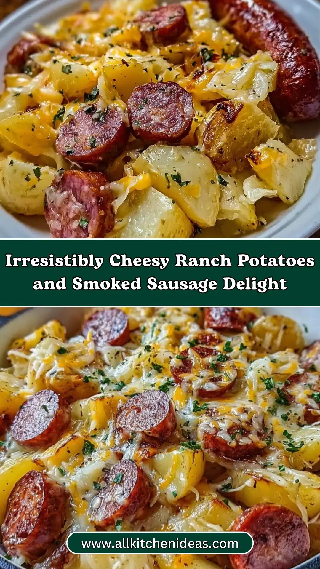 Irresistibly Cheesy Ranch Potatoes and Smoked Sausage Delight